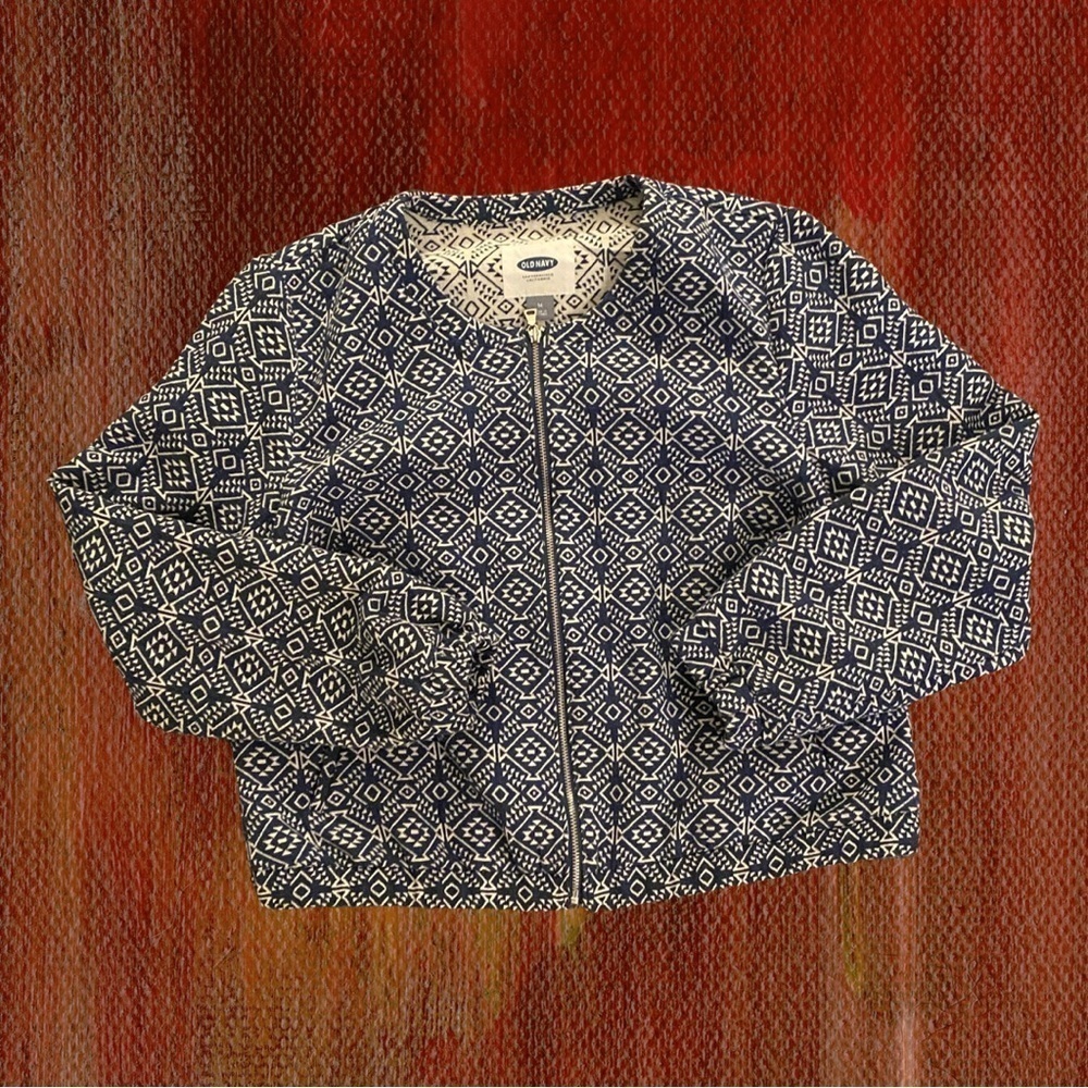 OLD NAVY Women’s Jacquard Cropped Bomber Jacket